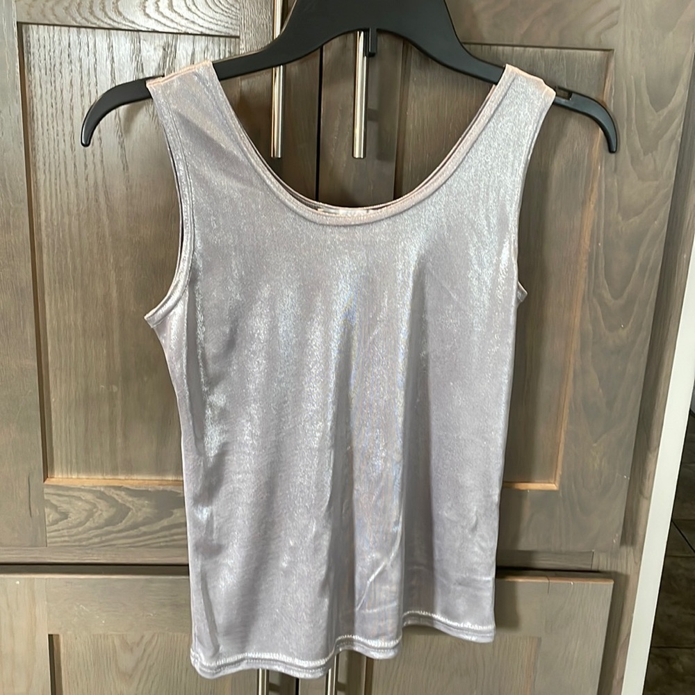 Kleids vintage silver metallic tank top made in USA🇺🇸 small